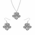 Flower of the Month Pendant & Earring Gift Set - February/ Violet